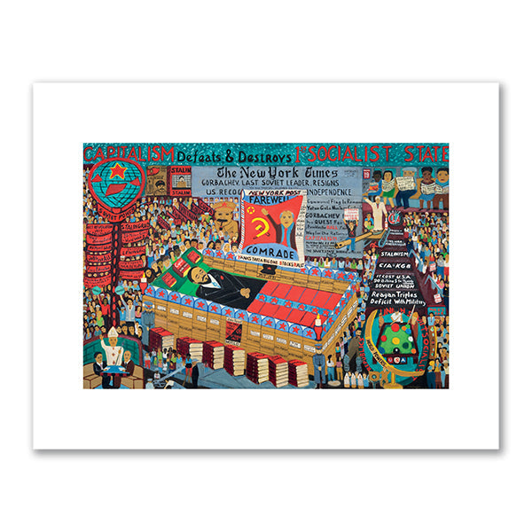 Ralph Fasanella, Farewell, Comradeâ€”The End of the Cold War (central panel of a triptych), 1992-1997, American Folk Art Museum, New York. Fine Art Prints in various sizes by Museums.Co