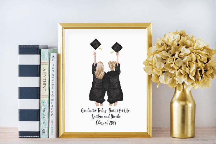 Female Best Friends Graduation Print
