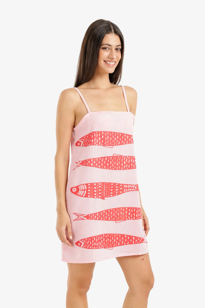 Fish Print Beach Dress