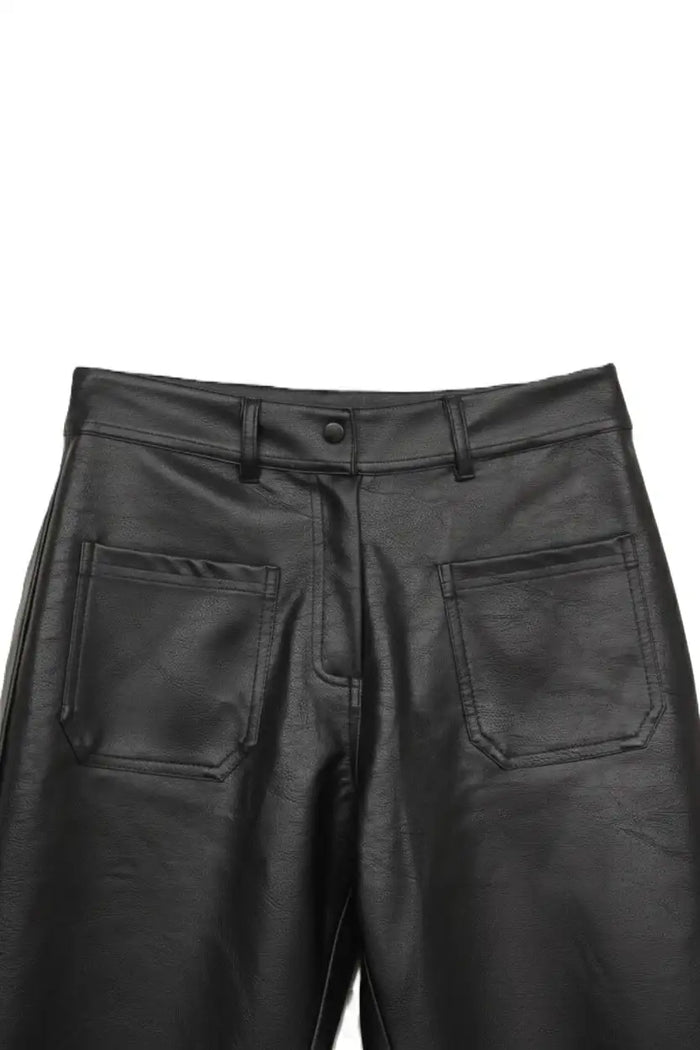 Flare Leg Faux Leather Pants