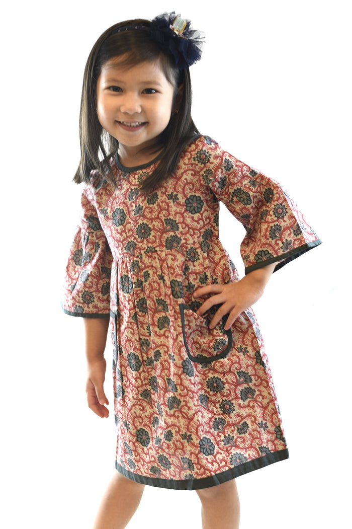 Floral Bell Sleeves Shift Dress Dress Yo Baby Wholesale