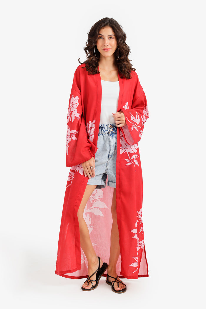 Floral Maxi Beach Kimono