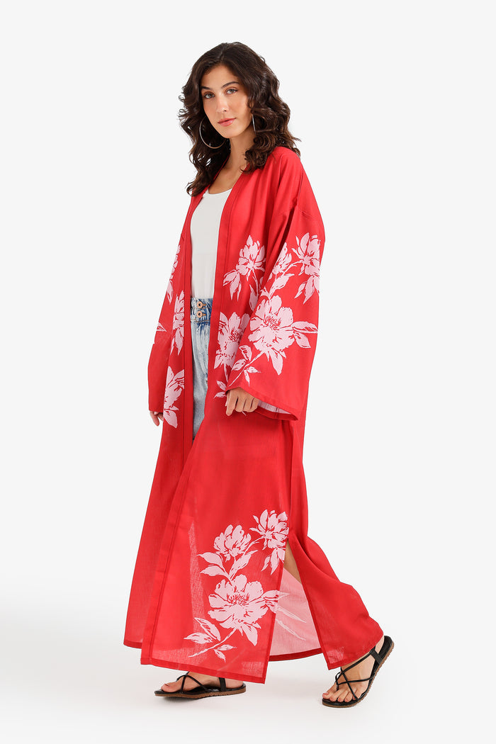 Floral Maxi Beach Kimono