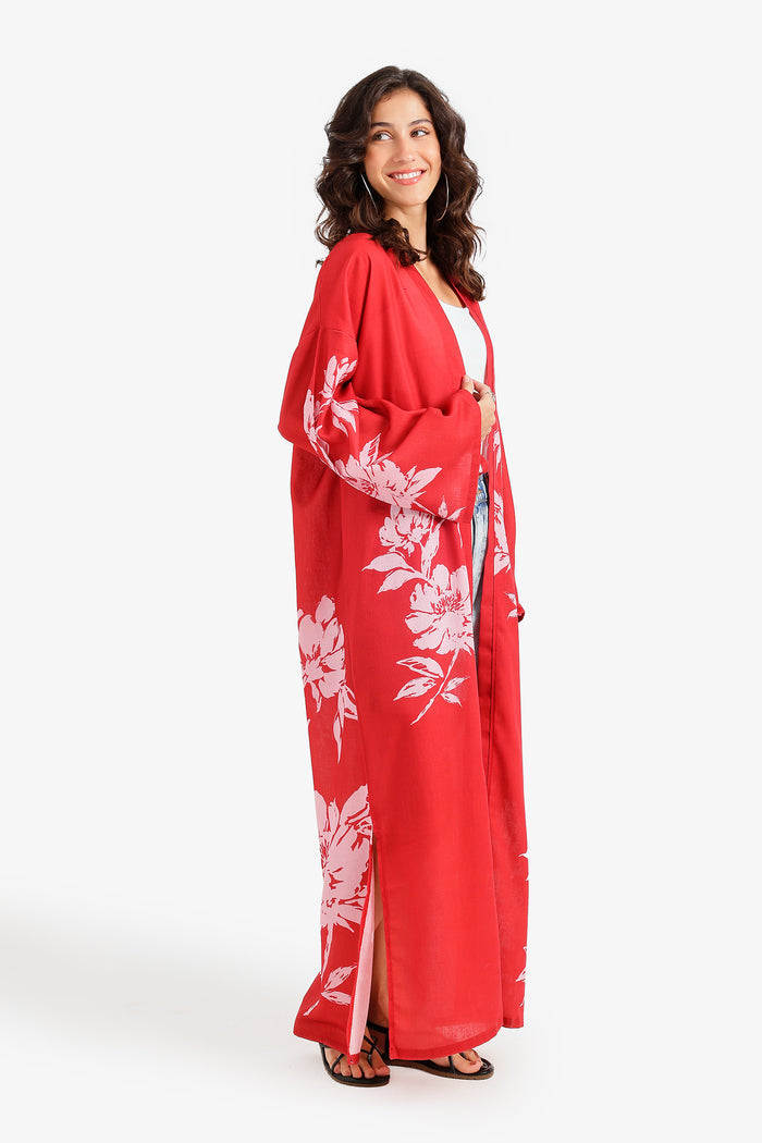 Floral Maxi Beach Kimono