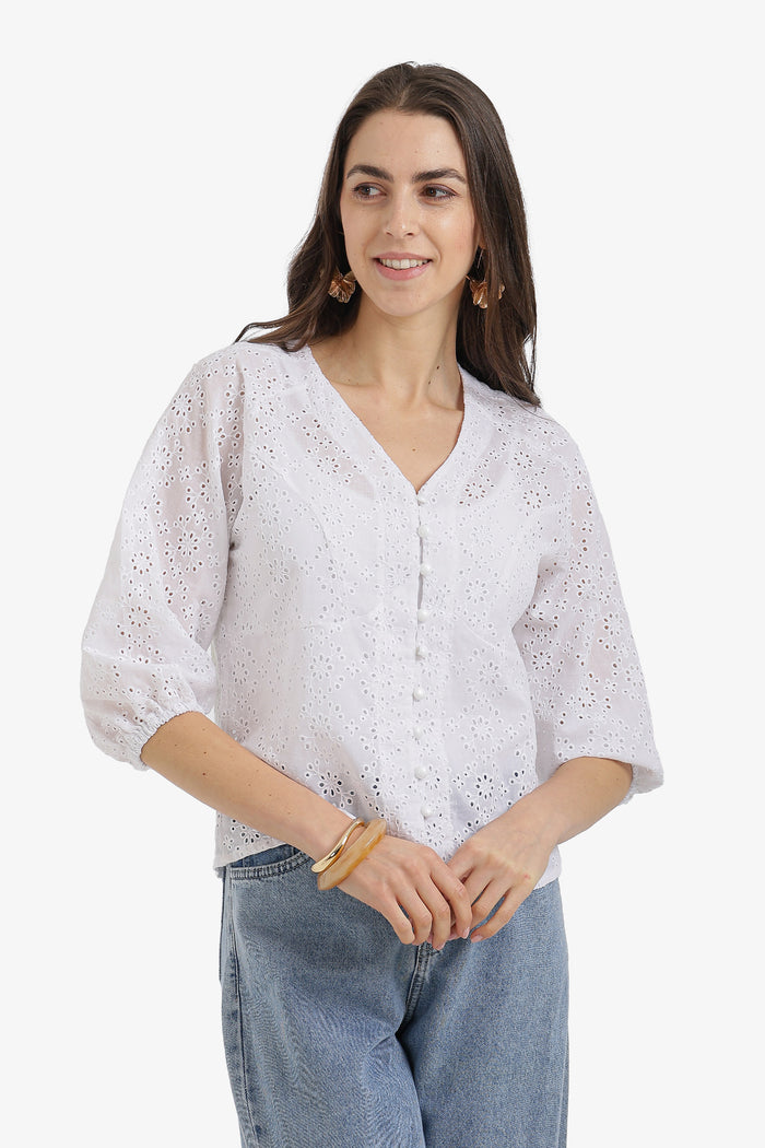 Floral Perforated Top