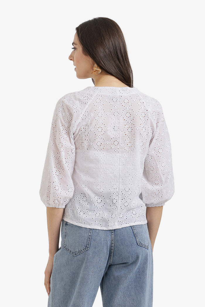 Floral Perforated Top