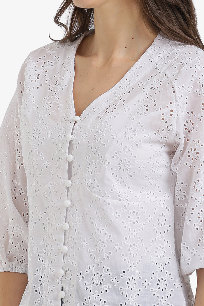 Floral Perforated Top