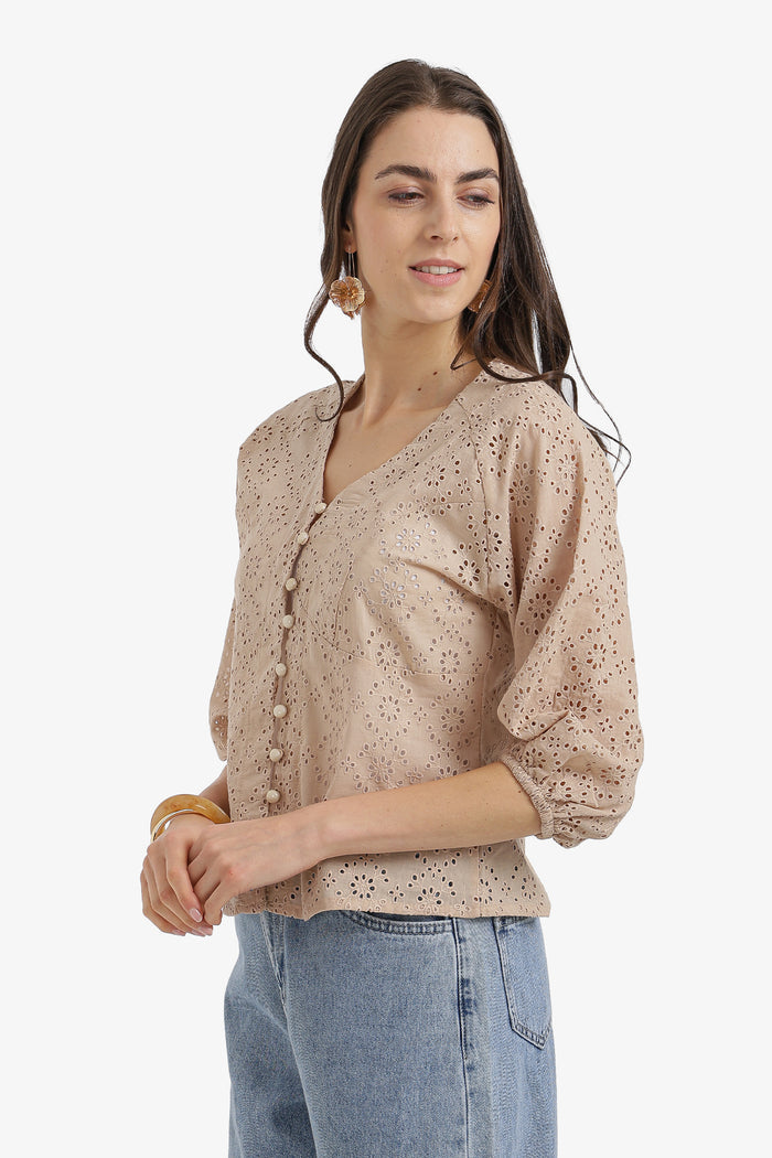 Floral Perforated Top