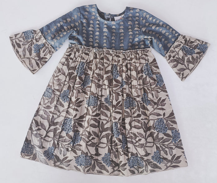 Floral Print Bell-Sleeves Dress Dress Yo Baby India