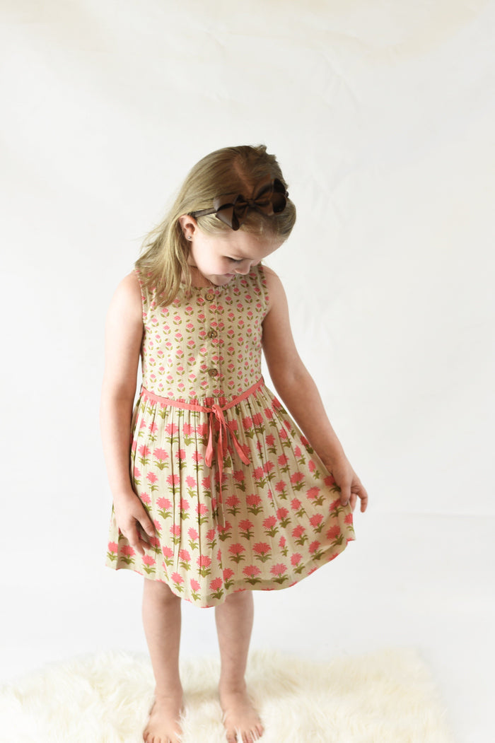 Floral Shift Dress With Drawstring Detail Dress Yo Baby Wholesale