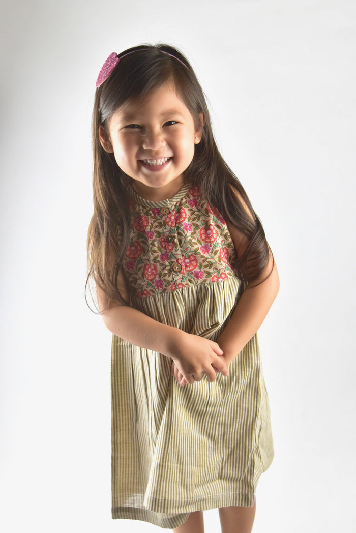 Floral & Stripes Shift Dress Dress Yo Baby Wholesale