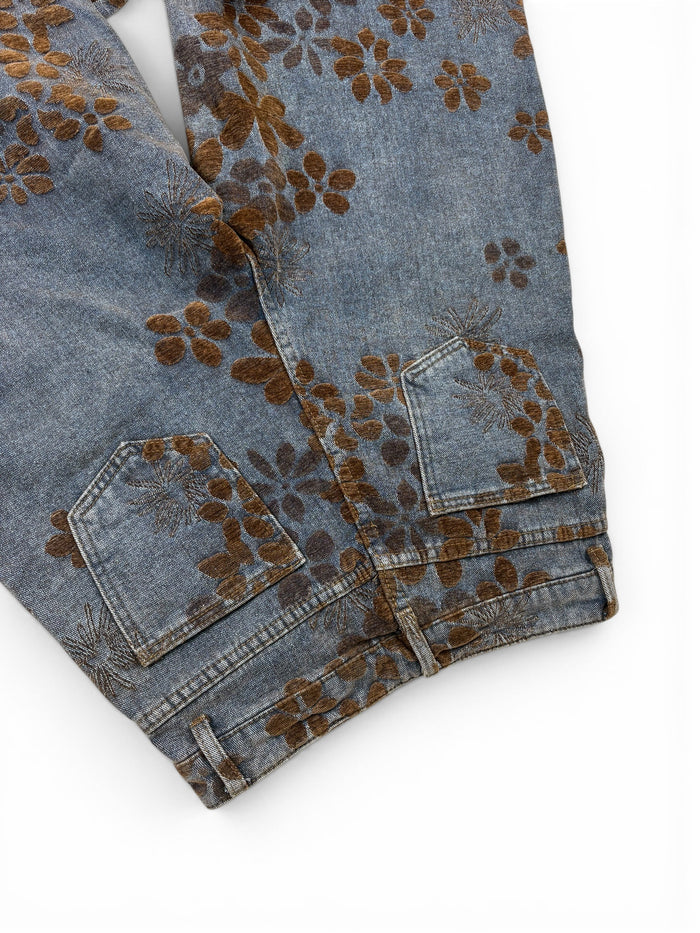 Flower Pattern Baggy Jeans