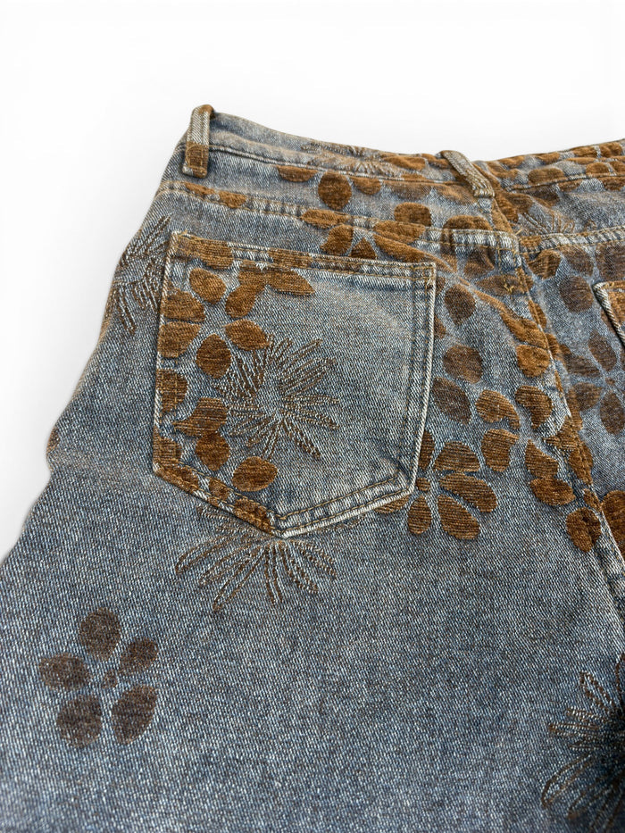 Flower Pattern Baggy Jeans