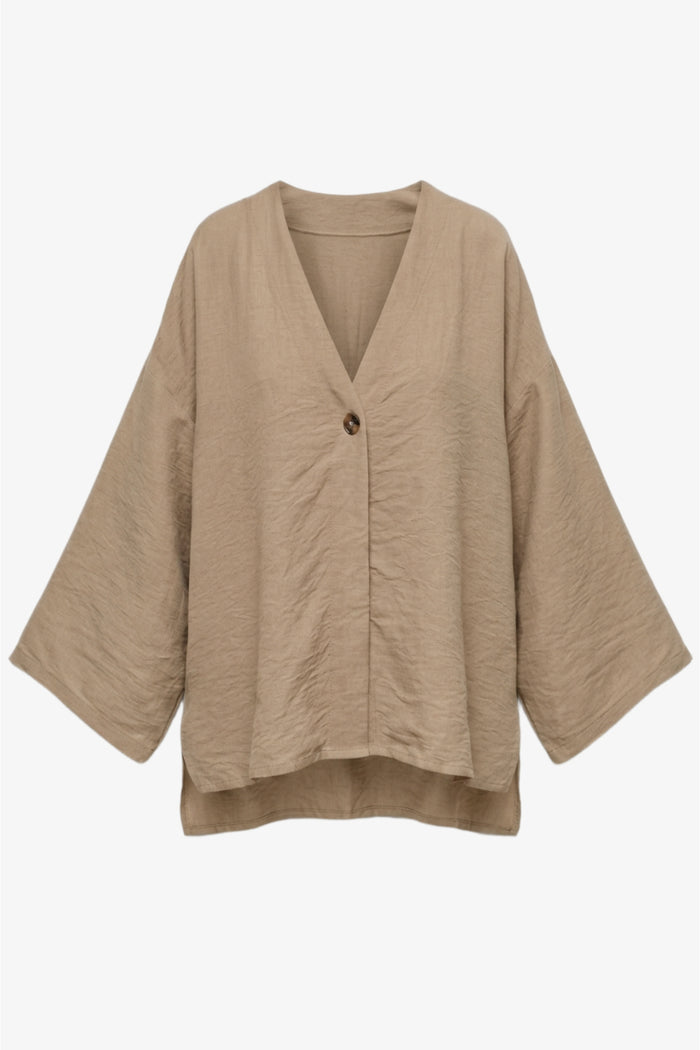 Flowy Button-Front Kimono