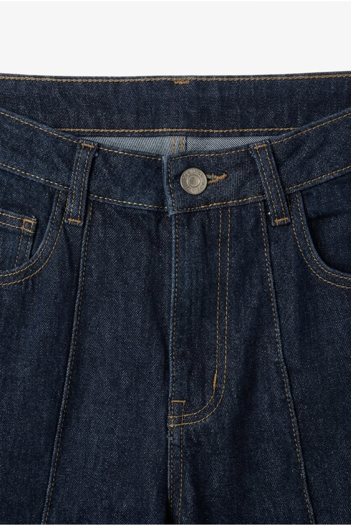 Folded-Cuff Denim Pants