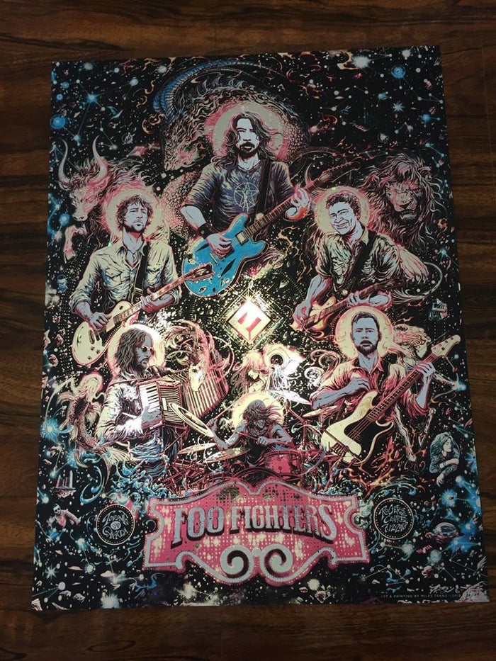 Foo Fighters Toronto 2018 foil by Miles Tsang, 18" x 24" Screen Print