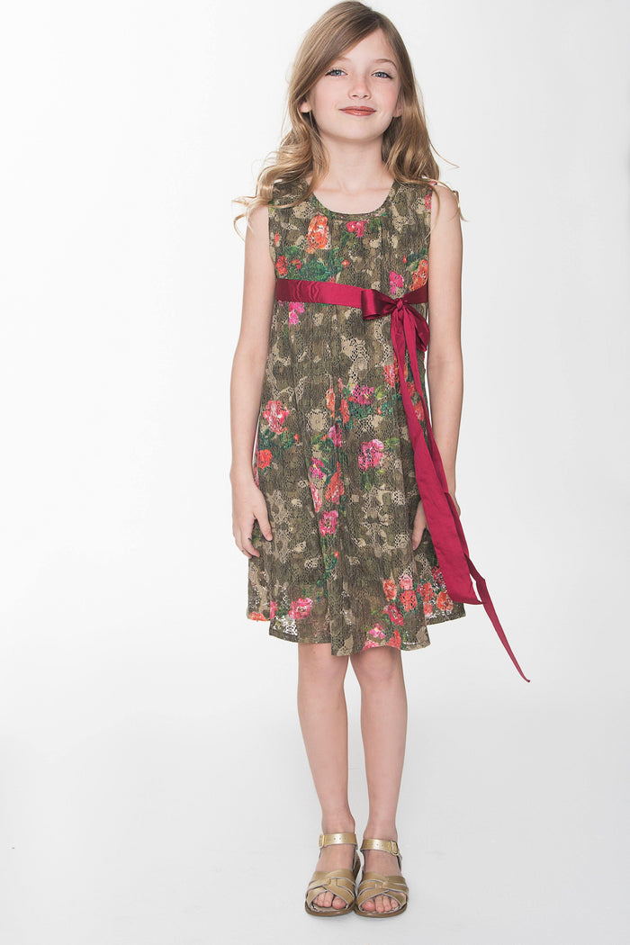 Forest Green Vintage Roses Dress Yo Baby Wholesale