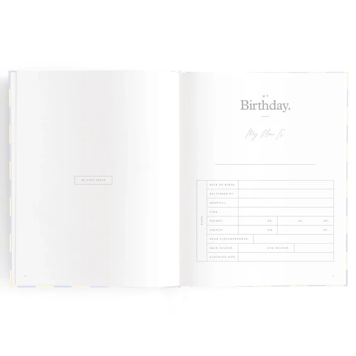 Fox & Fallow Baby Record Book - Blue Check