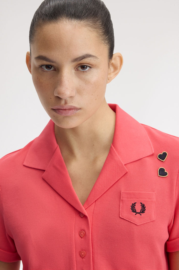 Fred Perry Amy Winehouse Pocket Detail Polo Shirt Flamingo Tan