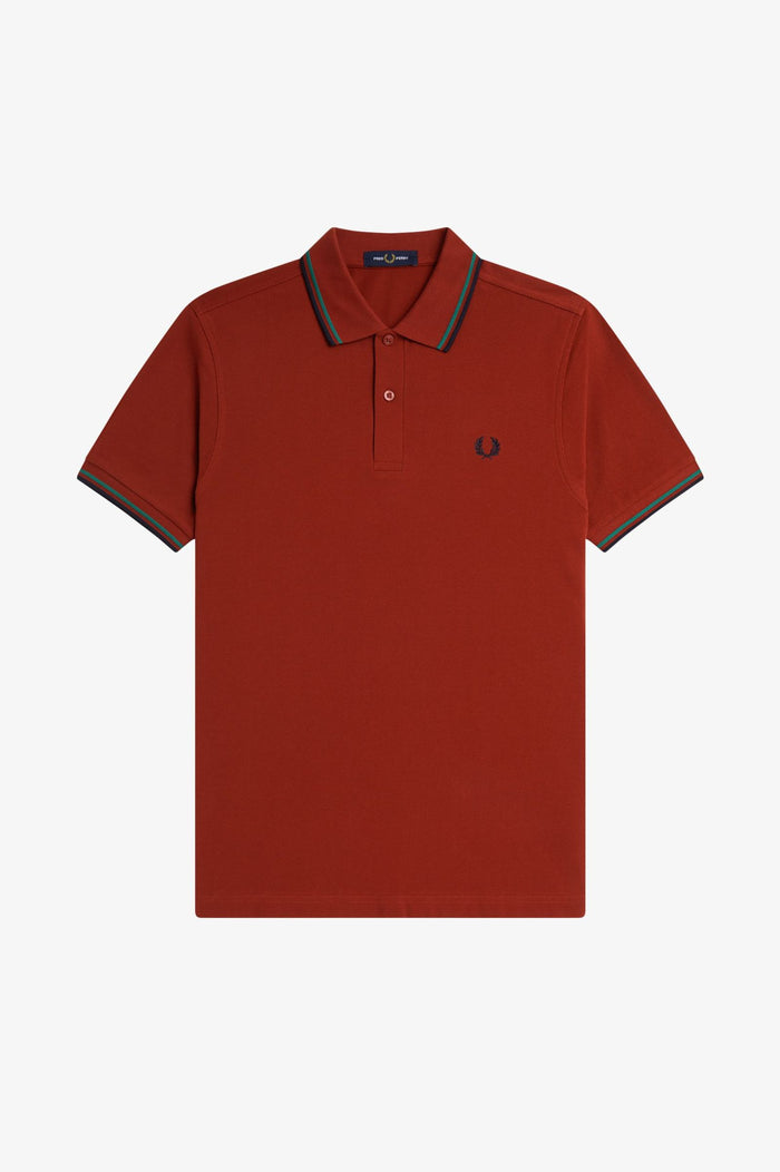 Fred Perry Polo Burnt Red / Sport Green / Navy