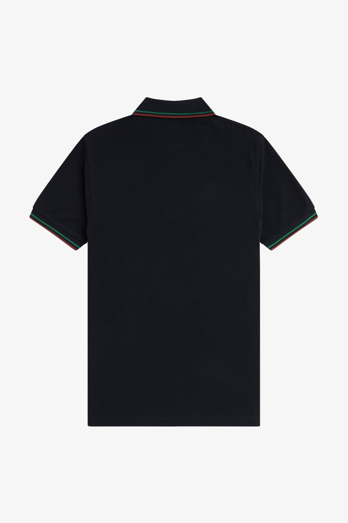Fred Perry Polo Navy / Sport Green / Burnt Red
