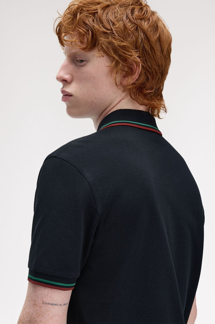 Fred Perry Polo Navy / Sport Green / Burnt Red