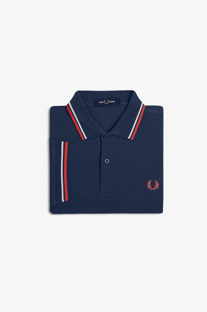 Fred Perry Polo Tennis Blue / Silky Peach / Flamingo Tan