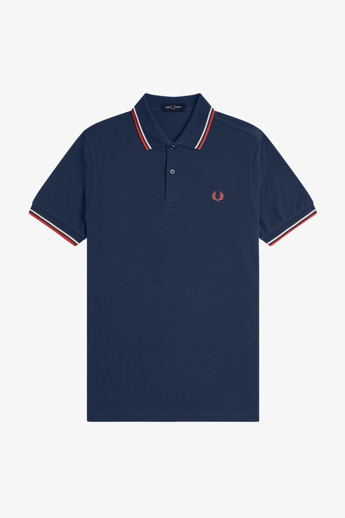 Fred Perry Polo Tennis Blue / Silky Peach / Flamingo Tan
