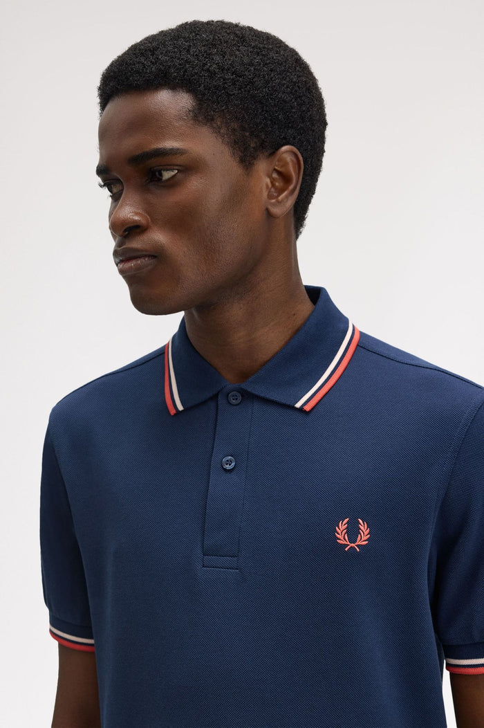 Fred Perry Polo Tennis Blue / Silky Peach / Flamingo Tan