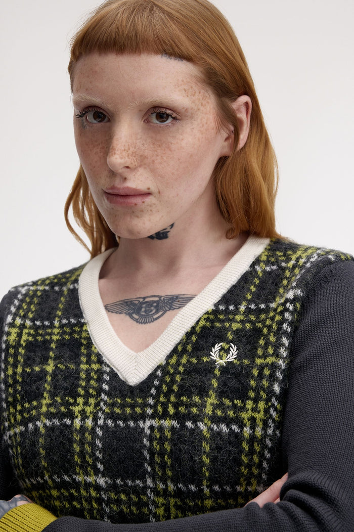 Fred Perry Tartan Panel Jumper