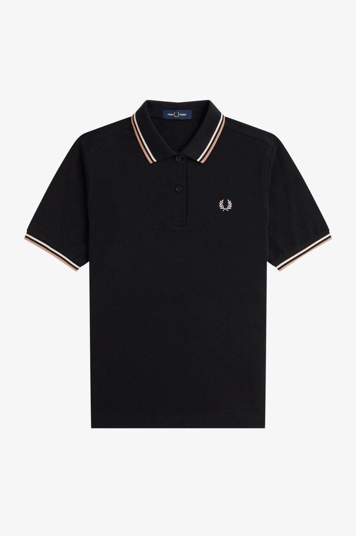 Fred Perry Womens Polo Black / Silky Peach / Blossom