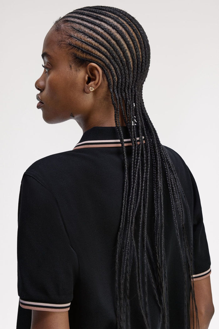 Fred Perry Womens Polo Black / Silky Peach / Blossom