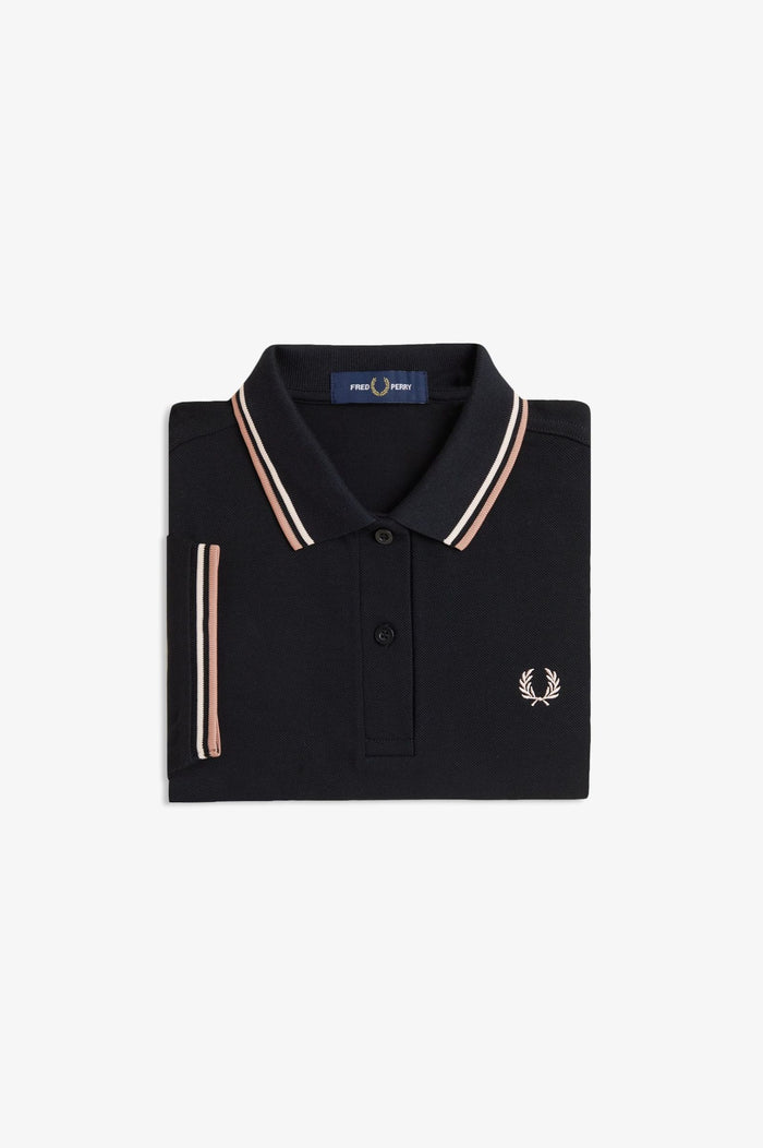 Fred Perry Womens Polo Black / Silky Peach / Blossom