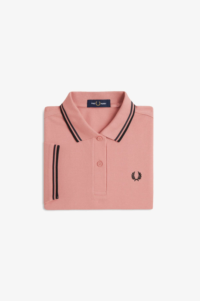 Fred Perry Womens Polo Blossom Pink / Anchor Grey / Black