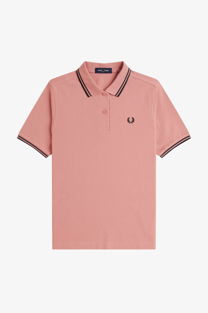 Fred Perry Womens Polo Blossom Pink / Anchor Grey / Black