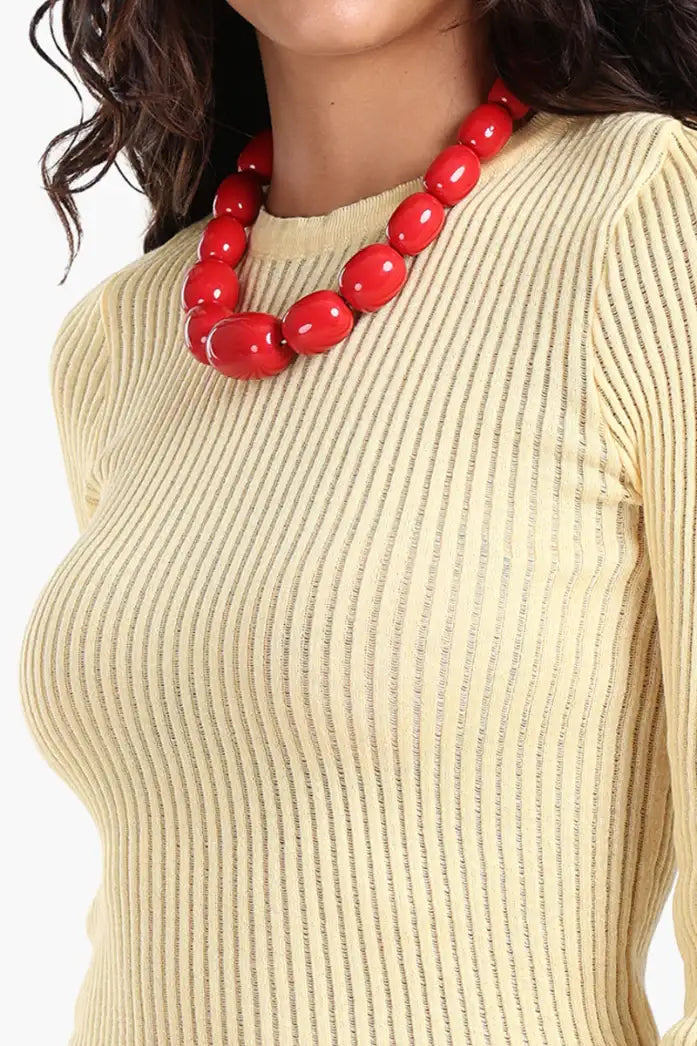 Frilled Hem Ribbed Top