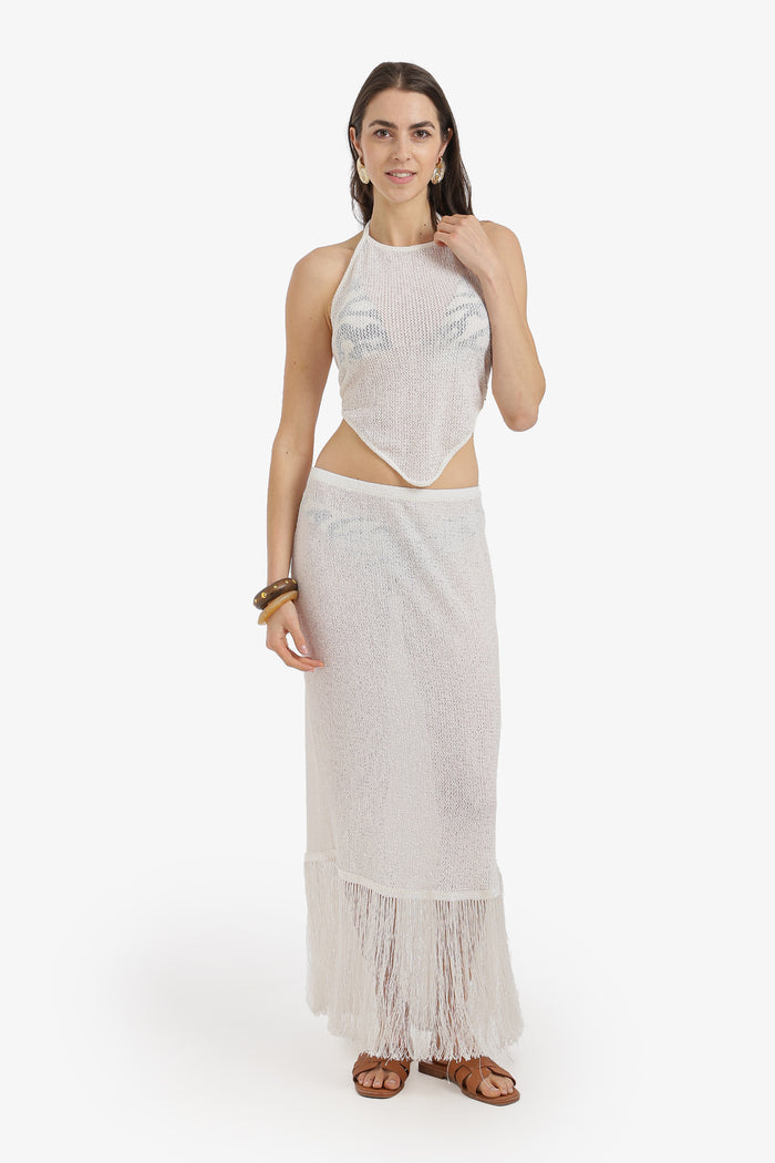 Fringe-Trim Beach Set