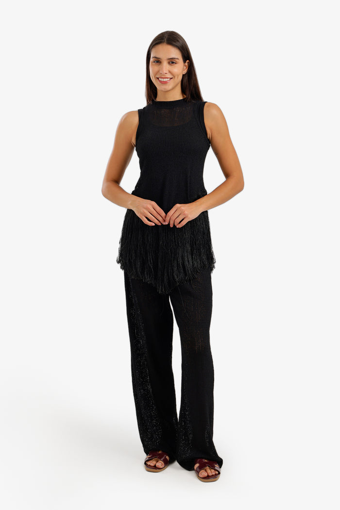 Fringed Perforated Beach Set