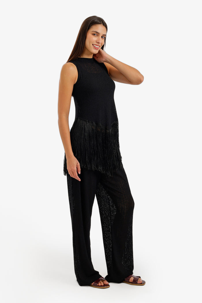 Fringed Perforated Beach Set