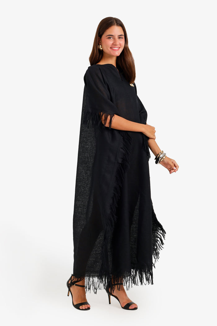 Fringed Trim Maxi Dress