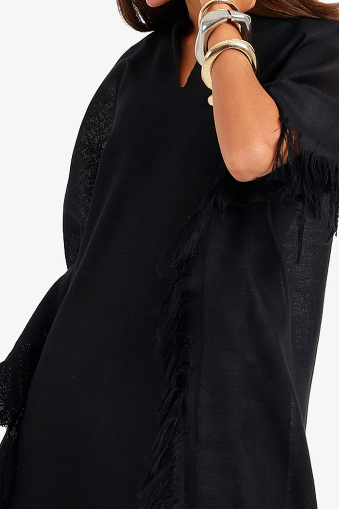 Fringed Trim Maxi Dress