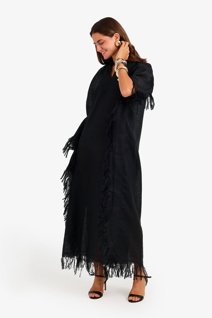 Fringed Trim Maxi Dress