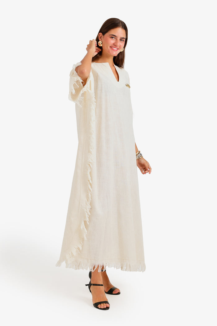 Fringed Trim Maxi Dress