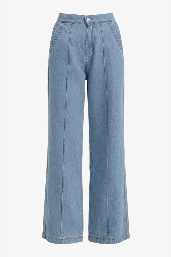 Front-Seam Denim Pants