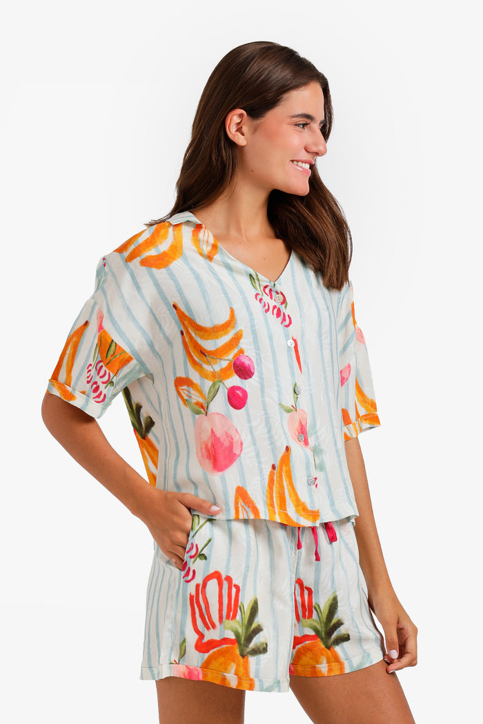 Fruit-Print Pyjama Set