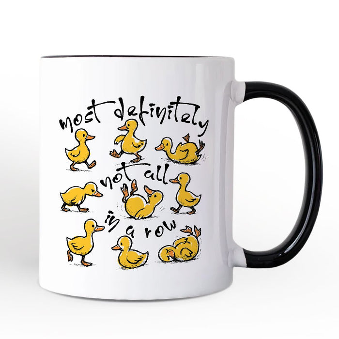 Funny Ducks Not All in a Row Sarcastic Personalized Mug, Mental Health Motivational Gift with Custom Name Personalized Ceramic Mug OrnamentallyYou White - Black Non-Custom