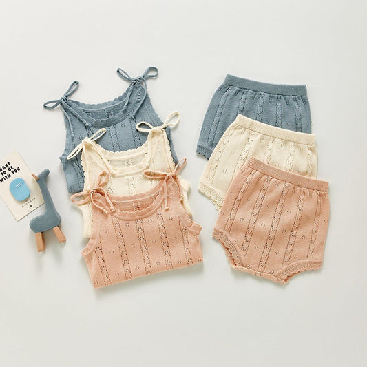 Girls Knitted Sweater Top & Shorts 2 Pc Set Yo Baby India