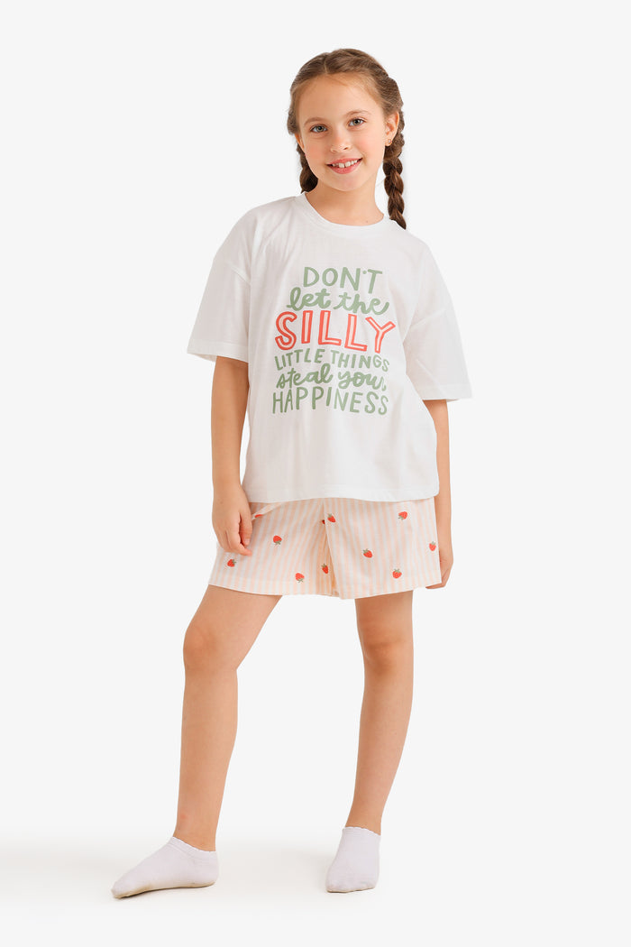 Girly Strawberry Print Pyjama