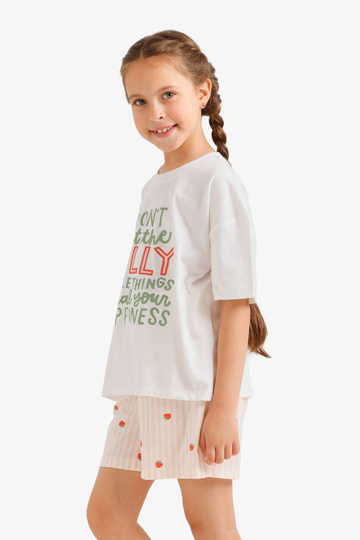 Girly Strawberry Print Pyjama