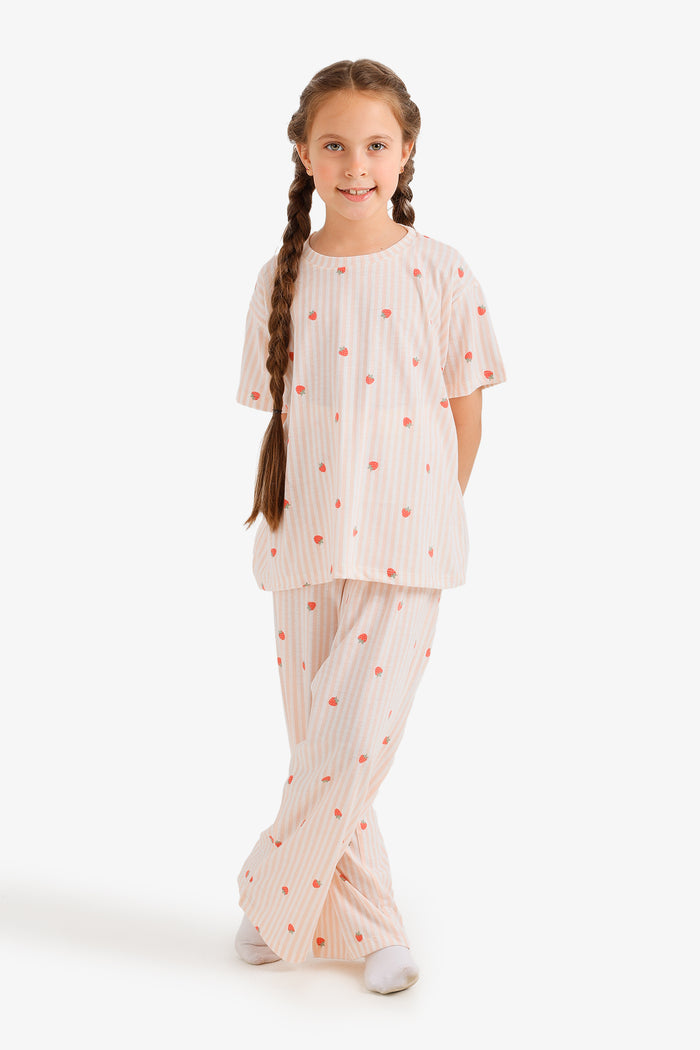 Girly Striped Pyjama Set
